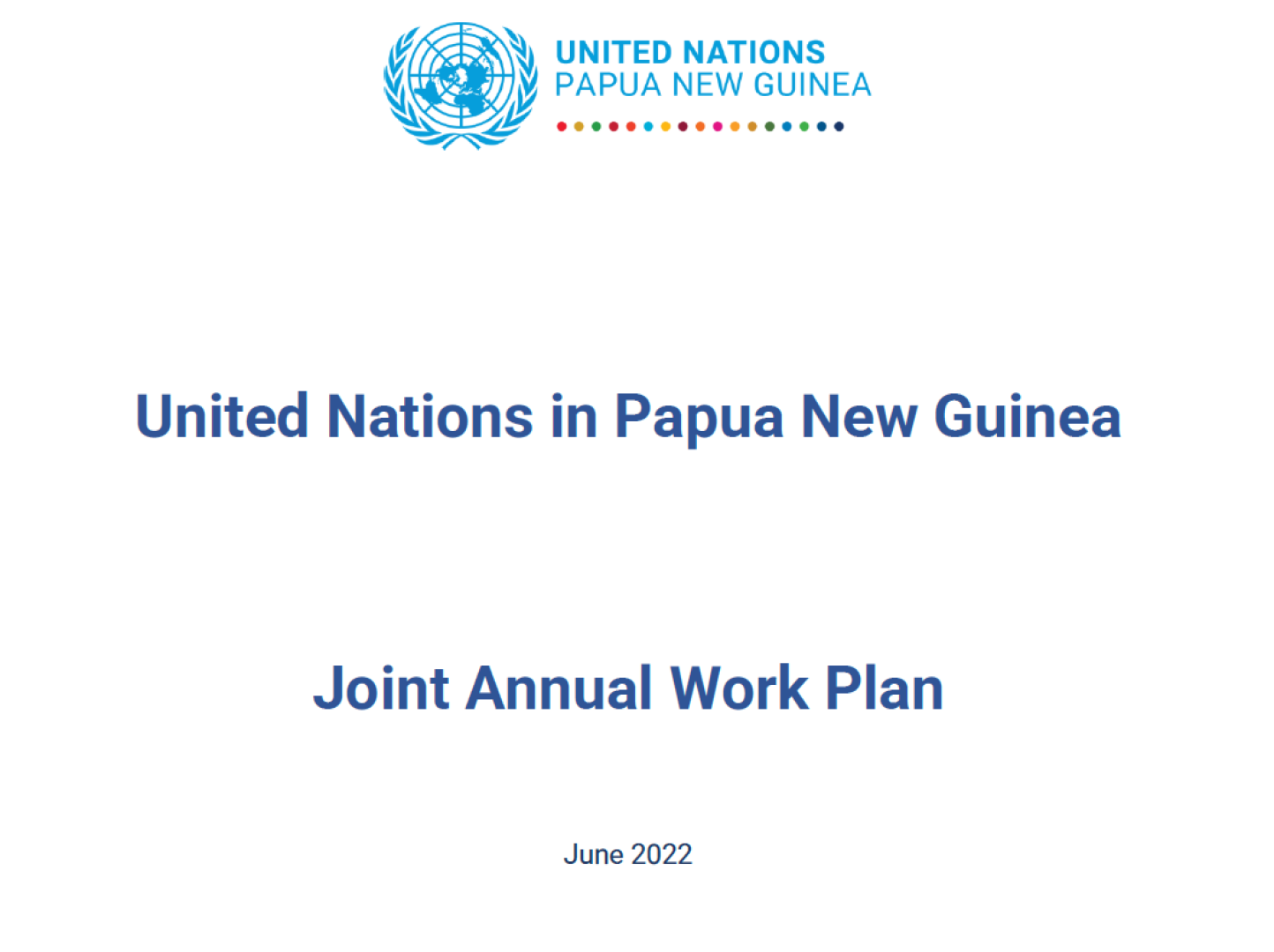 United Nations in Papua New Guinea Joint Annual Work Plan 2022