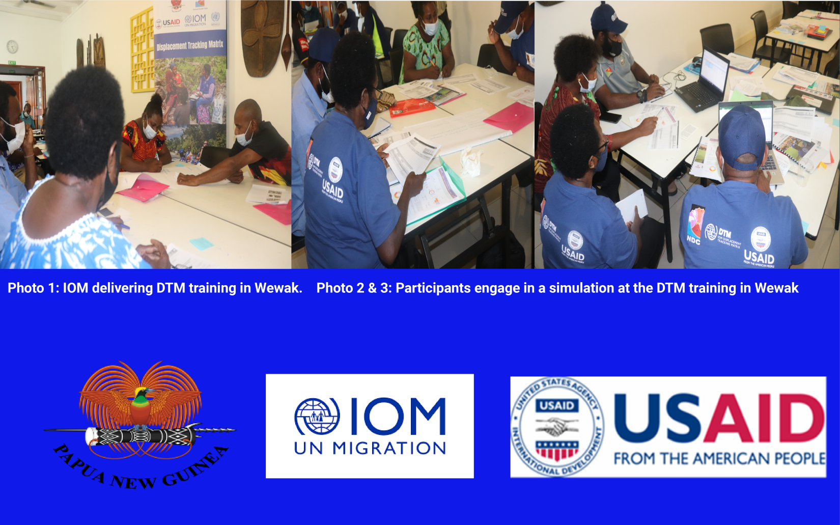 Delivery of DTM training in Wewak and Participants attending group work